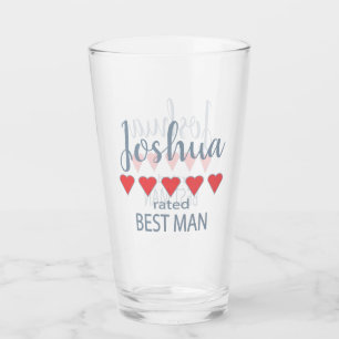 Bridal & Wedding Party 5 Heart Best Man Glass
