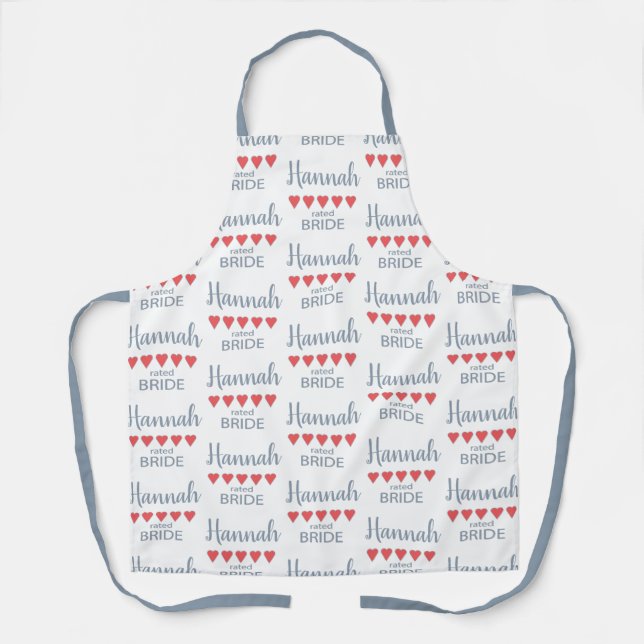 Bridal & Wedding Party 5 Heart Bride Apron (Front)