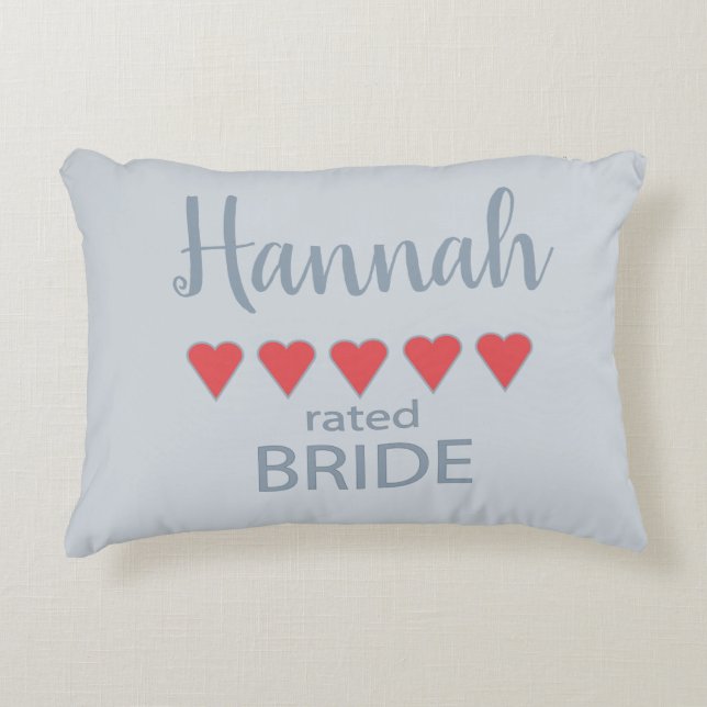 Bridal & Wedding Party 5 Heart Bride Decorative Cushion (Front)
