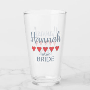 Bridal & Wedding Party 5 Heart Bride Glass