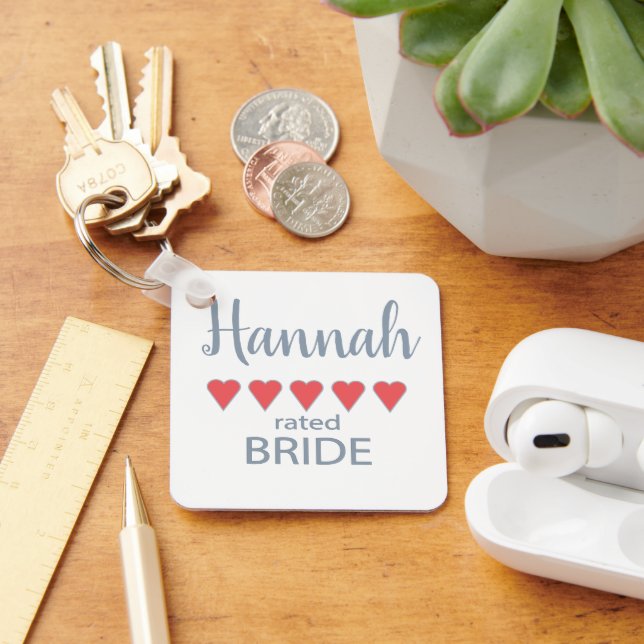 Bridal & Wedding Party 5 Heart Bride Key Ring (Desk)