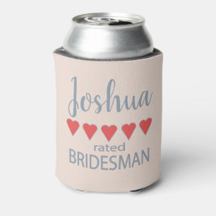 Bridal & Wedding Party 5 Heart Bridesman Can Cooler