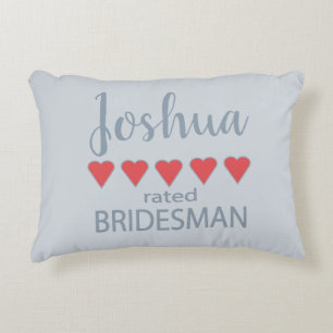 Bridal & Wedding Party 5 Heart Bridesman Decorative Cushion