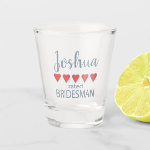 Bridal & Wedding Party 5 Heart Bridesman Shot Glass