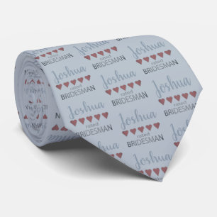 Bridal & Wedding Party 5 Heart Bridesman Tie