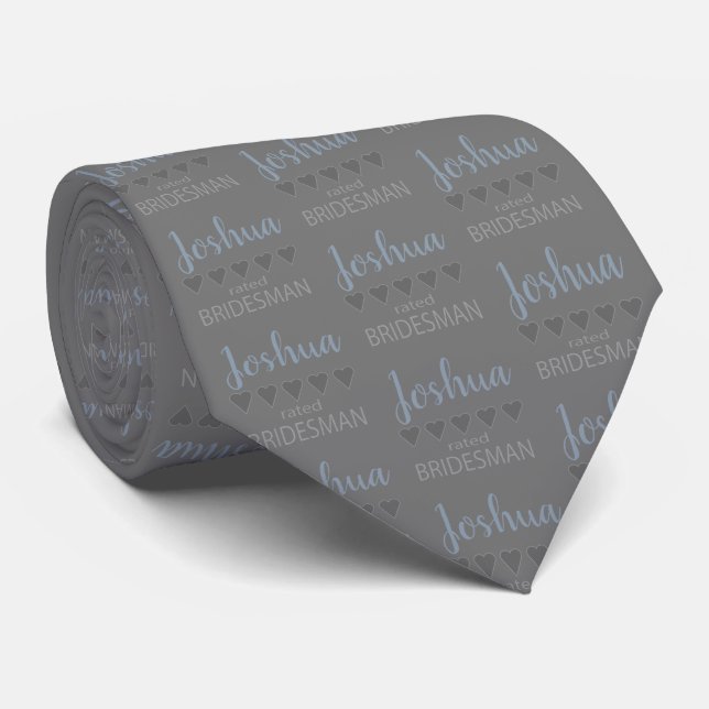 Bridal & Wedding Party 5 Heart Bridesman Tie (Rolled)