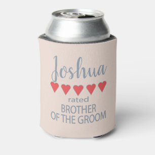 Bridal & Wedding Party 5 Heart Brother of Groom Can Cooler