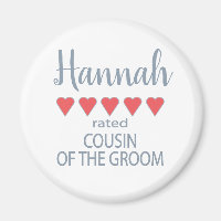 Bridal & Wedding Party 5 Heart Cousin of Groom