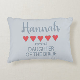 Bridal & Wedding Party 5 Heart Daughter of Bride Decorative Cushion