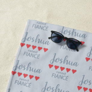 Bridal & Wedding Party 5 Heart Fiance Beach Towel