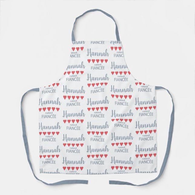 Bridal & Wedding Party 5 Heart Fiancee Apron (Front)