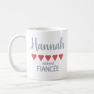 Bridal & Wedding Party 5 Heart Fiancee Coffee Mug