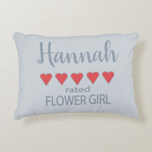 Bridal & Wedding Party 5 Heart Flower Girl Decorative Cushion