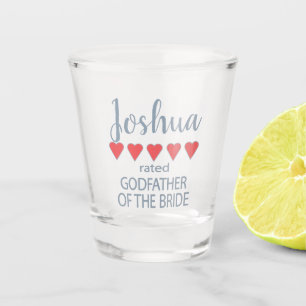 Bridal & Wedding Party 5 Heart Godfather of Bride Shot Glass