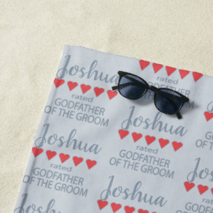 Bridal & Wedding Party 5 Heart Godfather of Groom Beach Towel