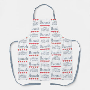 Bridal & Wedding Party 5 Heart Godmother of Bride Apron