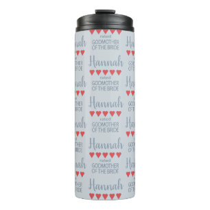 Bridal & Wedding Party 5 Heart Godmother of Bride Thermal Tumbler