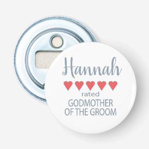 Bridal & Wedding Party 5 Heart Godmother of Groom Bottle Opener