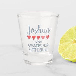 Bridal & Wedding Party 5 Heart Grandfather o Bride Shot Glass