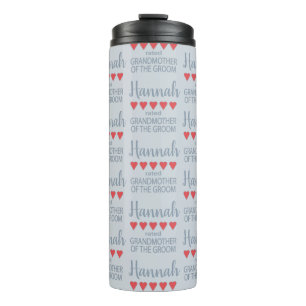 Bridal & Wedding Party 5 Heart Grandmother o Groom Thermal Tumbler