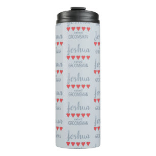 Bridal & Wedding Party 5 Heart Groomsman Thermal Tumbler