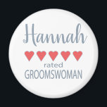 Bridal & Wedding Party 5 Heart Groomswoman Magnet<br><div class="desc">Members of the bridal party and wedding party will feel loved and appreciated with a “five heart” gift made especially for them. Love is what it’s all about. Whether it’s a hometown wedding or destination wedding the personalised items will be sure to bring smiles along the way. The customisable t-shirts...</div>