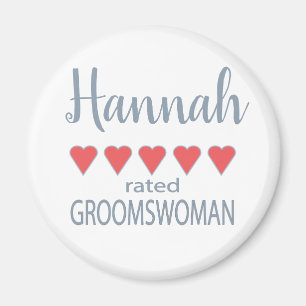 Bridal & Wedding Party 5 Heart Groomswoman Magnet