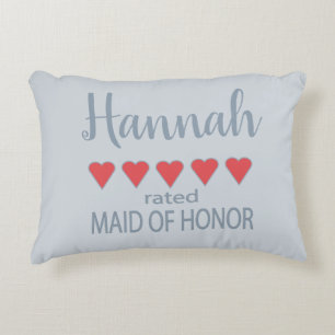 Bridal & Wedding Party 5 Heart Maid of Honour Decorative Cushion