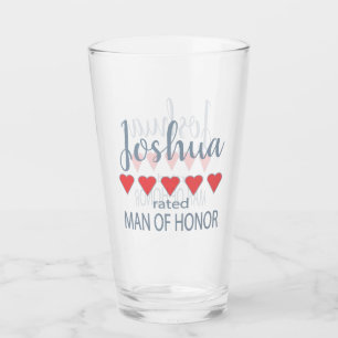 Bridal & Wedding Party 5 Heart Man of Honour Glass
