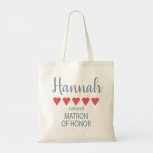 Bridal & Wedding Party 5 Heart Matron of Honour Tote Bag