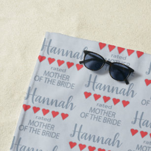 Bridal & Wedding Party 5 Heart Mother of Bride Beach Towel