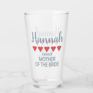 Bridal & Wedding Party 5 Heart Mother of Bride Glass