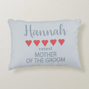 Bridal & Wedding Party 5 Heart Mother of Groom Decorative Cushion