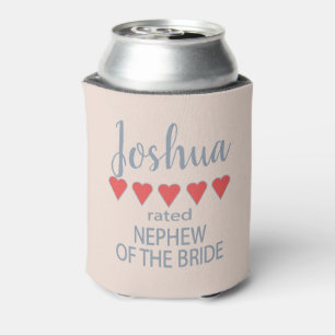 Bridal & Wedding Party 5 Heart Nephew of Bride Can Cooler