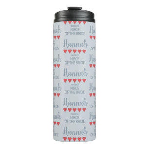 Bridal & Wedding Party 5 Heart Niece of Bride Thermal Tumbler