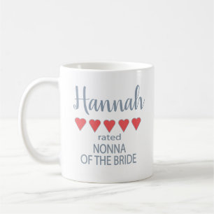 Bridal & Wedding Party 5 Heart Nonna of Bride Coffee Mug