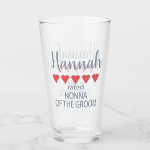 Bridal & Wedding Party 5 Heart Nonna of Groom Glass