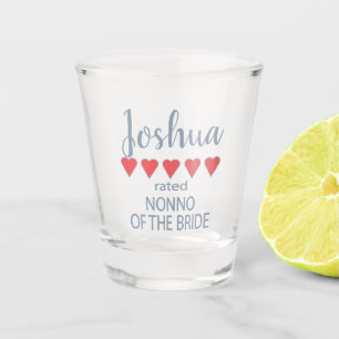 Bridal & Wedding Party 5 Heart Nonno of Bride Shot Glass