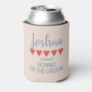 Bridal & Wedding Party 5 Heart Nonno of Groom Can Cooler