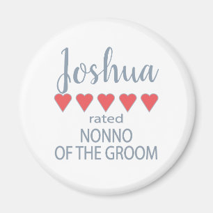 Bridal & Wedding Party 5 Heart Nonno of Groom Magnet