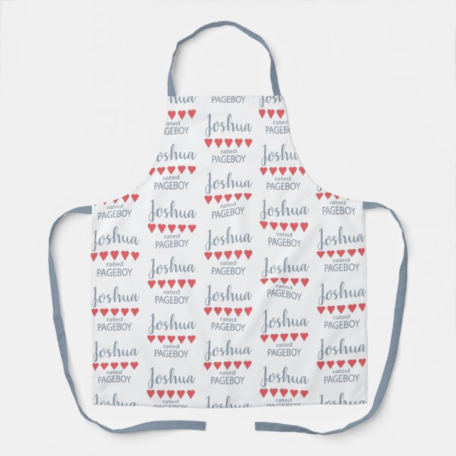 Bridal & Wedding Party 5 Heart Pageboy Apron (Front)