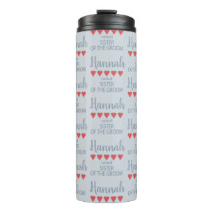 Bridal & Wedding Party 5 Heart Sister of Groom Thermal Tumbler