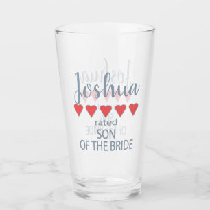 Bridal & Wedding Party 5 Heart Son of Bride Glass