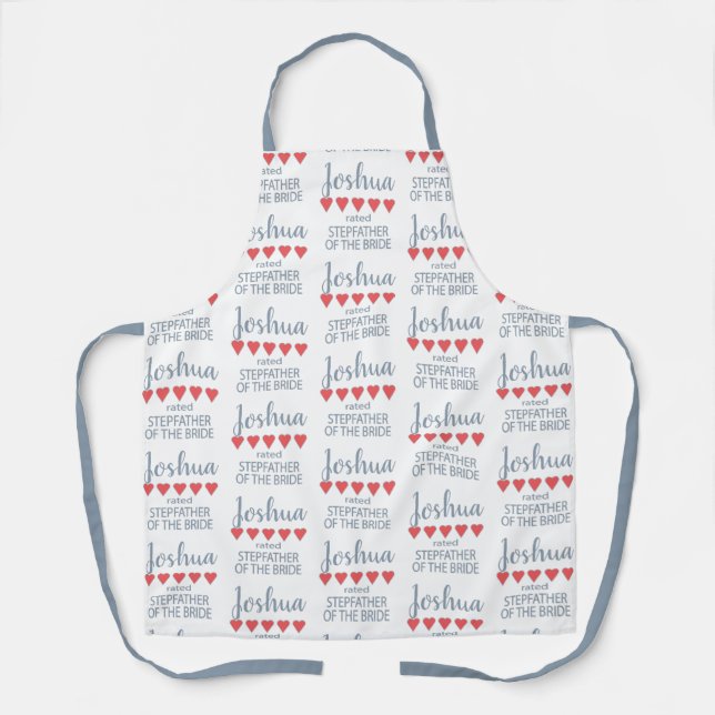 Bridal & Wedding Party 5 Heart Stepfather of Bride Apron (Front)