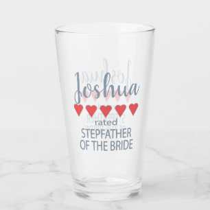Bridal & Wedding Party 5 Heart Stepfather of Bride Glass