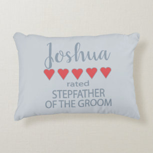 Bridal & Wedding Party 5 Heart Stepfather of Groom Decorative Cushion
