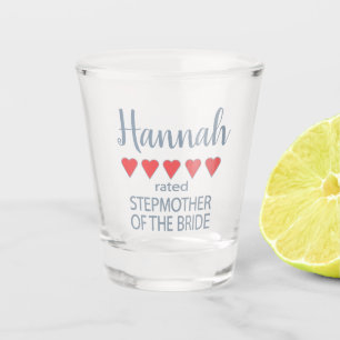 Bridal & Wedding Party 5 Heart Stepmother of Bride Shot Glass