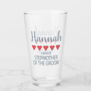 Bridal & Wedding Party 5 Heart Stepmother of Groom Glass