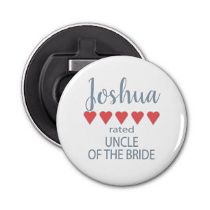 Bridal & Wedding Party 5 Heart Uncle of Bride Bottle Opener