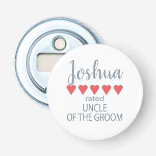 Bridal & Wedding Party 5 Heart Uncle of Groom Bottle Opener